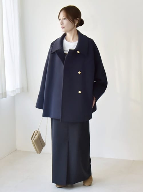 quaranciel:〈手洗い可能〉ダンボール ステンカラー ジャケット コート