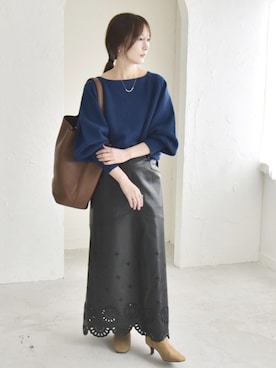 「SHIPS」｜穂坂さん（レディース・156cm）の秋コーディネート