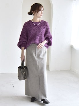 「quaranciel（カランシエル）のquaranciel: スクエアトゥ ローヒール ショート ブーツ（ブーツ）」を使った、穂坂さん（レディース・156cm）の秋コーディネート