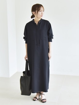 「アイテム（シャツワンピース）」を使った、穂坂さん（レディース・156cm）の夏コーディネート