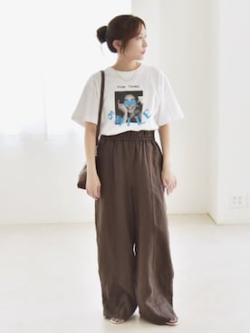 「リラックスパンツ」｜穂坂さん（レディース・156cm）の夏コーディネート