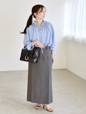 「Iラインスカート」｜穂坂さん（レディース・156cm）の春コーディネート