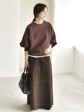 「SHIPS」｜「アイテム（スウェット）」を使った、穂坂さん（レディース・156cm）の秋コーディネート