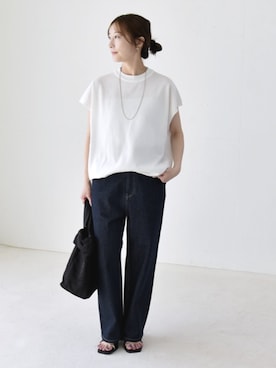 「シアーニット」｜穂坂さん（レディース・156cm）の春コーディネート