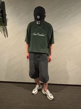 「NIKE（ナイキ）のV2K RUN　HJ4497-100（スニーカー）」を使った、わたくんさん（メンズ・180cm・30代）の夏コーディネート
