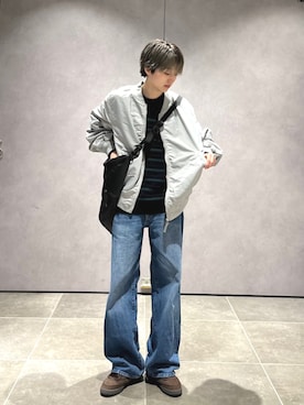 「アイテム（MA-1）」を使った、山田さん（メンズ・162cm）の秋コーディネート