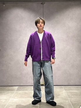 「アイテム（サンダル）」を使った、山田さん（メンズ・162cm）の秋コーディネート