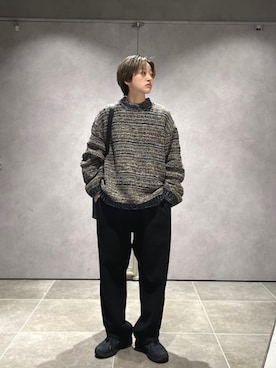 「シップス」｜「アイテム（スウェットパンツ）」を使った、山田さん（メンズ・162cm）の秋コーディネート