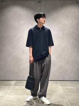 「TOMOE（トモエ）のアイテム」を使った、山田さん（メンズ・162cm）の夏コーディネート