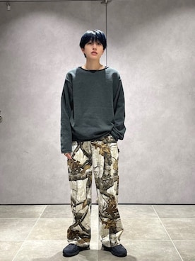 「クルーネックニット」｜山田さん（メンズ・162cm）の秋コーディネート