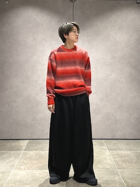 「グラデーションニット」｜山田さん（メンズ・162cm）の秋コーディネート