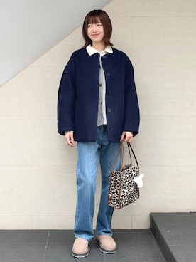 「アイテム（ノーカラーコート）」を使った、kokoroさん（レディース・169cm）の秋コーディネート