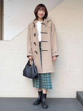 「アイテム（ダッフルコート）」を使った、kokoroさん（レディース・169cm）の冬コーディネート
