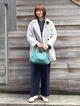 「アイテム（チェスターコート）」を使った、kokoroさん（レディース・169cm）の冬コーディネート