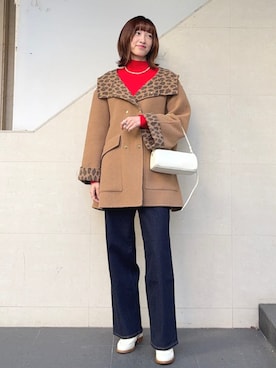 「アイテム（その他アウター、イエロー系）」を使った、kokoroさん（レディース・169cm）の秋コーディネート