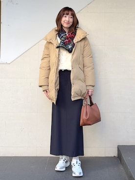 「シップス」｜「アイテム（スニーカー）」を使った、kokoroさん（レディース・169cm）の冬コーディネート