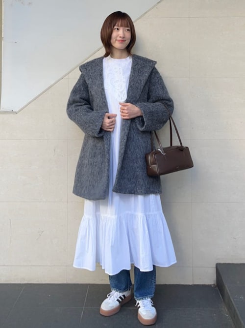 セール】bon_meur:〈洗濯機可能〉レース ビッグカラー ギャザー パフ