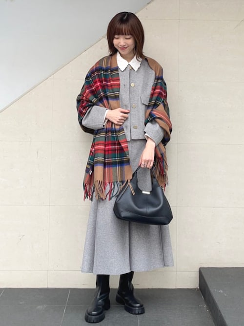 TWEED MILL: チェック ウール ストール 25AW（ストール/ショール