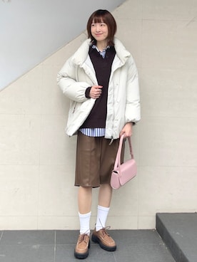 「アイテム（モカシン/デッキシューズ）」を使った、kokoroさん（レディース・169cm）の秋コーディネート