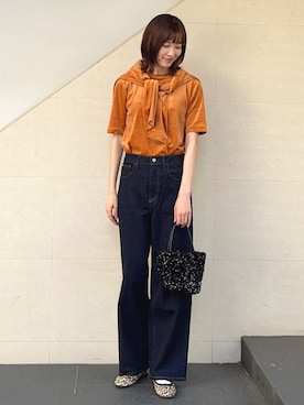 「アイテム（スリッポン）」を使った、kokoroさん（レディース・169cm）の秋コーディネート