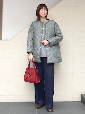 「アイテム（ノーカラーコート）」を使った、kokoroさん（レディース・169cm）の秋コーディネート