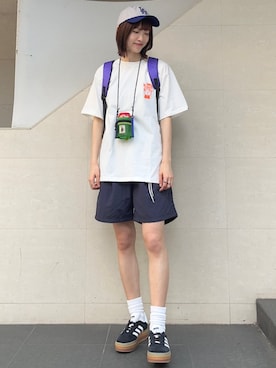 「アイテム（ポーチ）」を使った、kokoroさん（レディース・169cm）の夏コーディネート