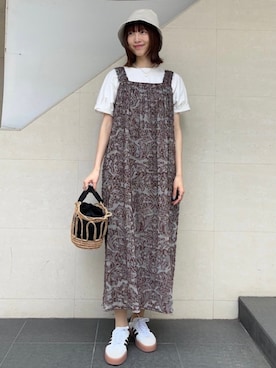 「ジャガード」｜「アイテム（ワンピース/ドレス）」を使った、kokoroさん（レディース・169cm）の夏コーディネート