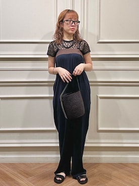 「アイテム（オールインワン・サロペット）」を使った、ayane nishiさん（レディース・155cm）の夏コーディネート