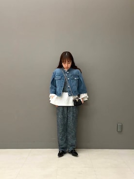 「アイテム（セットアップ）」を使った、ayane nishiさん（レディース・155cm）の冬コーディネート