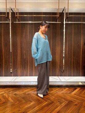 「アイテム（オールインワン・サロペット、グレー系）」を使った、ayane nishiさん（レディース・155cm）の秋コーディネート