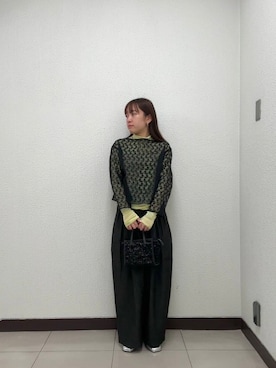 「GIANNI CHIARINI（ジャンニ キアリーニ）のアイテム（ハンドバッグ）」を使った、ayane nishiさん（レディース・155cm）の冬コーディネート