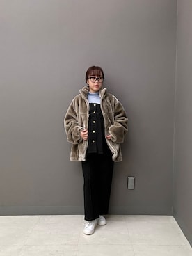 「冬の差し色コーデ」｜ayane nishiさん（レディース・155cm）の冬コーディネート