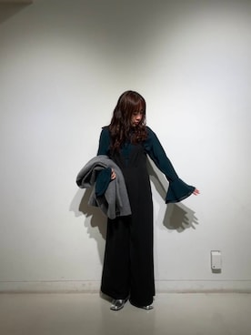 「アイテム（ブーツ、シルバー系）」を使った、ayane nishiさん（レディース・155cm）の冬コーディネート