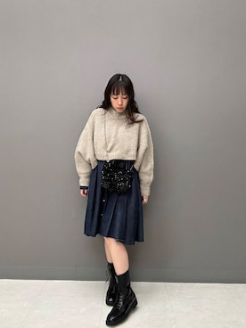 「アイテム（シャツワンピース）」を使った、ayane nishiさん（レディース・155cm）の秋コーディネート