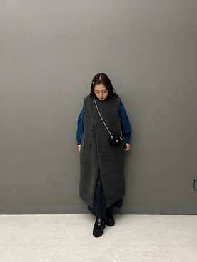 「冬の差し色コーデ」｜ayane nishiさん（レディース・155cm）の冬コーディネート