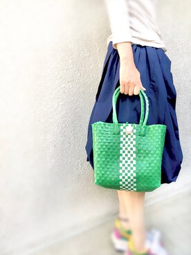 「KAroba（カロバ）のアイテム（バッグ、グリーン系）」を使った、KArobaさんの春コーディネート