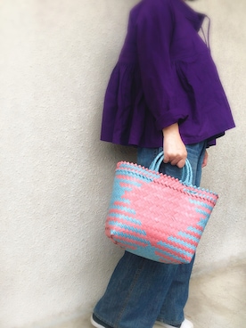 「KAroba（カロバ）のアイテム（シャツ/ブラウス、パープル系）」を使った、KArobaさんの春コーディネート
