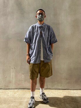 「SENSE（センス）のアイテム」を使った、Calvin Tangさん（メンズ・180cm）の春コーディネート