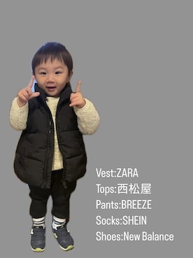 𝗥𝗶𝗶𝗰𝗵𝗶𝗿𝗼🦕さんの（ZARA KIDS）を使ったコーディネート