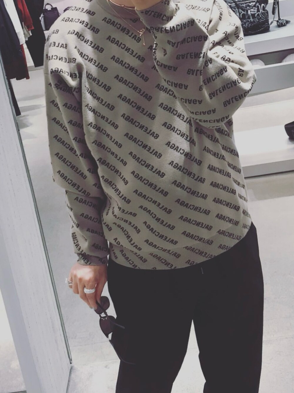 BALENCIAGA グレー スウェット Lサイズ Men's Balenciaga Back Reversible Zip-up Hoodie in Grey/faded Black