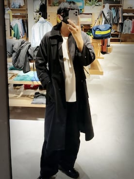 「RAGEBLUE（レイジブルー）のアイテム（ステンカラーコート）」を使った、ゅ ぅ  さん（メンズ・180cm）の春コーディネート