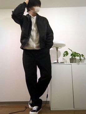 「お洒落さんと繋がりたい」｜「アイテム（ジャケット/アウター）」を使った、ゅ ぅ  さん（メンズ・180cm）の冬コーディネート