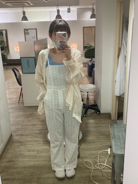「apres jour（アプレジュール）のアイテム（サロペット/オーバーオール）」を使った、sayakaさん（レディース・159cm）の夏コーディネート