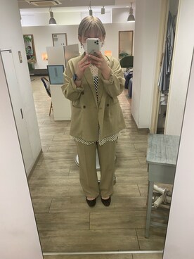 「FREAK'S STORE（フリークスストア）のアイテム（テーラードジャケット）」を使った、sayakaさん（レディース・159cm）の春コーディネート