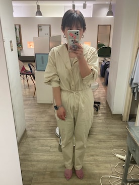 「Omekashi（オメカシ）のアイテム（オールインワン・サロペット）」を使った、sayakaさん（レディース・159cm）の夏コーディネート