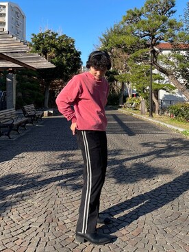 「トラックパンツ」｜RUIさん（メンズ・172cm・10代）の冬コーディネート