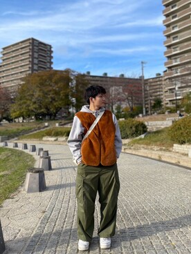 「パーカーコーデ」｜RUIさん（メンズ・172cm・10代）の冬コーディネート