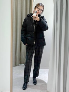 「GLOBAL WORK（グローバルワーク）のあったかウツクシルエットテーパードパンツ/575203（その他パンツ）」を使った、サヤカサン🐬さん（レディース・165cm）の冬コーディネート