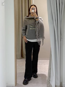 「アイテム（ストール/ショール）」を使った、サヤカサン🐬さん（レディース・165cm）の冬コーディネート