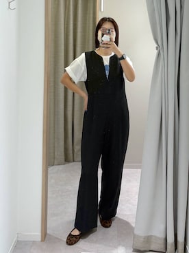 「GLOBAL WORK（グローバルワーク）のらくっション撥水バレエ/135873（バレエシューズ、その他）」を使った、サヤカサン🐬さん（レディース・165cm）の春コーディネート